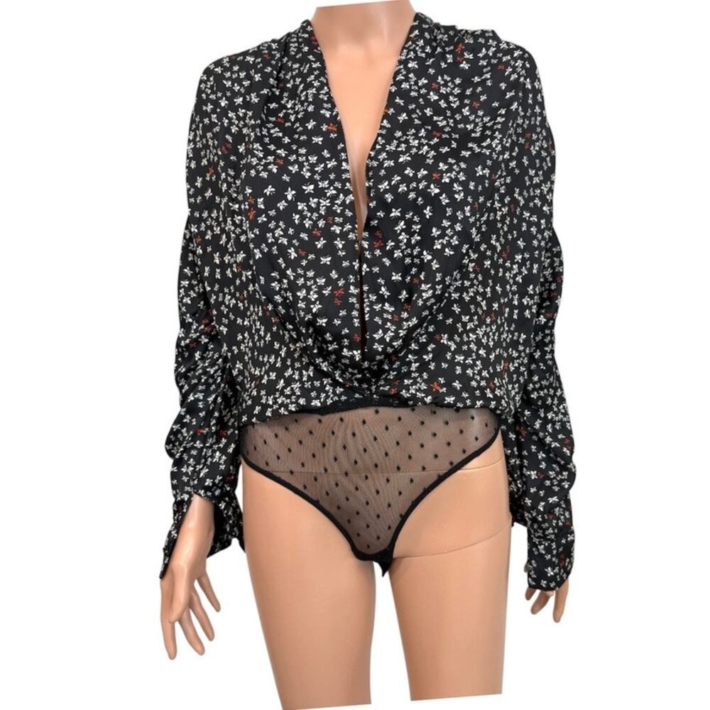 Intimately Free People XS Ladylike butterfly v neck front bodysuit TLS2 3587